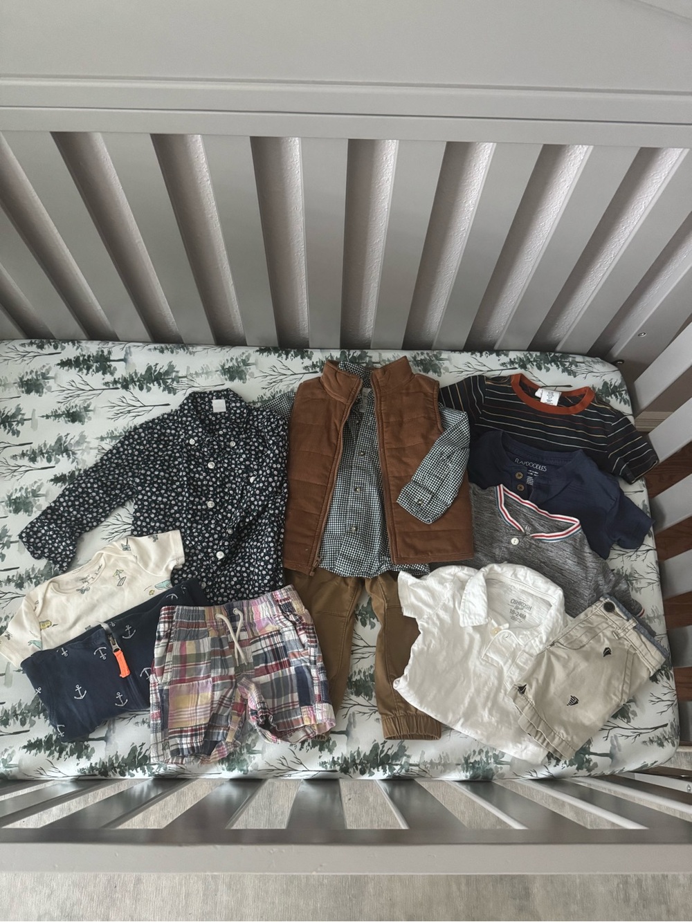 Toddler Boys Preppy Clothing Bundle Plaid Button Down Shirts Sz 18 Months Prep